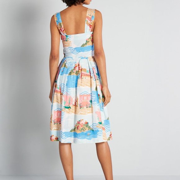 NWT Emily & Fin x Modcloth Road Trip Rendezvous Summer Sleeveless Midi Dress… - Picture 2 of 12
